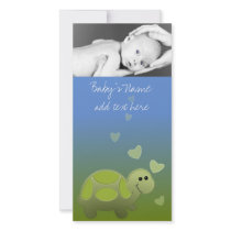 Baby Turtle Announcment Photo Card Template