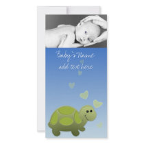 Baby Turtle Announcment Customized Photo Card