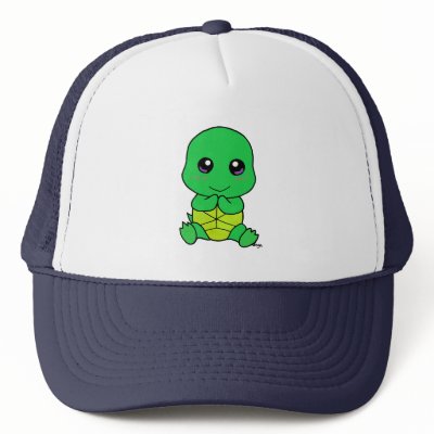 Baby turtle trucker hats by Olluga