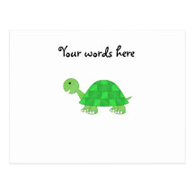 Baby turtle in green fade post card