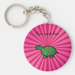 Baby turtle pink sunburst keychains