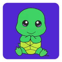 Baby turtle square stickers