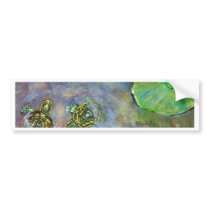 Baby Turtles in Rainbow Water Lilly Pads Fine Art
