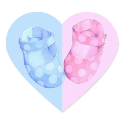 Baby Twins Booties Heart Sticker by floatinglemons