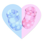 Baby Twins Booties Heart Sticker