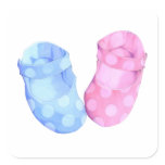 Baby Twins Booties Square Sticker