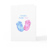 Baby Twins Booties Thank You Card