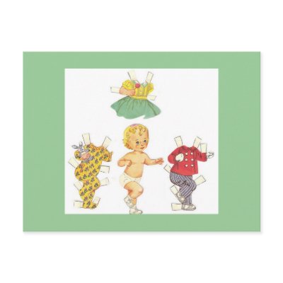 Baby Vintage Paper Doll Postcards by PaperDollFun