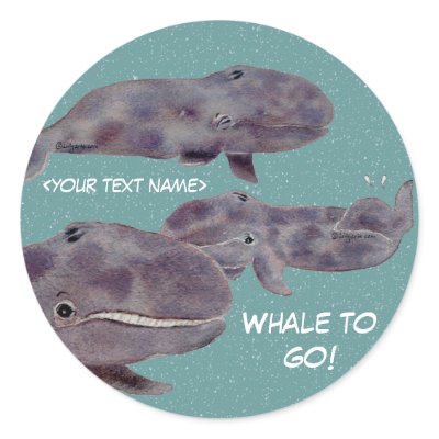 Baby "Whale To Go" Personalised Stickers by lillyarts