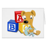 baby whippet and cuddly bunny greeting card