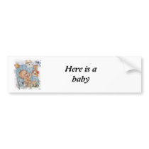 Baby with toys bumper stickers
