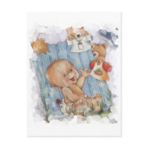 Baby with toys postcards