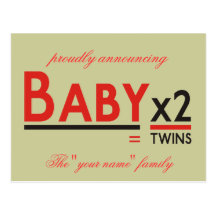 Baby x 2, proudly announcing, The "your name" f... Postcard