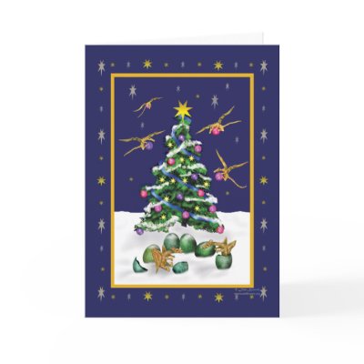 Baby Yellow Dragons Christmas Card by LisaKonrad