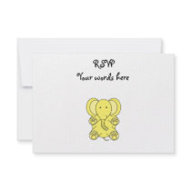 Baby yellow elephant custom invitations