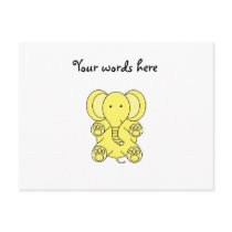 Baby yellow elephant postcard