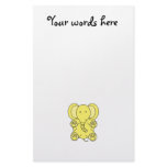 Baby yellow elephant customized stationery