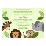 Baby Zoo Jungle Animals Baby Shower Invitations