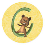 BabyBear Toon Monogram C Sticker