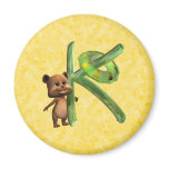 BabyBear Toon Monogram K Magnet