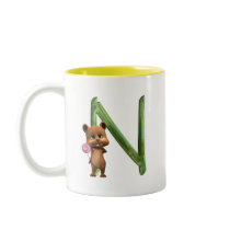 BabyBear Toon Monogram N Mugs