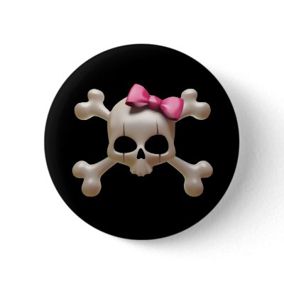 Babydoll goth skull Button by PauloRodrigues
