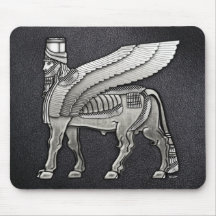 Babylonian Winged Bull Lamassu Mouse Pads