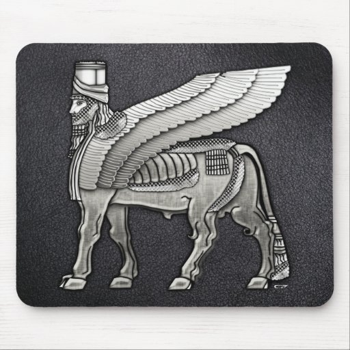 Babylonian Winged Bull Lamassu Mouse Pads