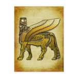 Babylonian Winged Bull Lamassu Postcard