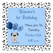 Babys 1st Birthday Party Invitation Blue