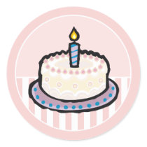 Baby's 1st Birthday Party Invitation Stickers