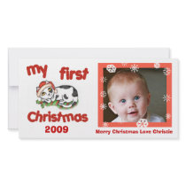 Baby's 1st Cat Lover  Christmas Photo Card