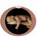 Baby's 1st Christmas Argyle Christmas Ornament photo sculptures