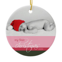Baby's 1st Christmas Custom Ornament (pink)