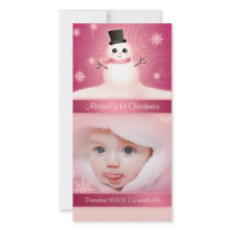 Baby's 1st Christmas Cute Snowman Pink