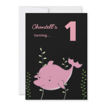 Baby's 1st Dolphin Under the Sea Birthday Invite