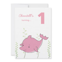 Baby's 1st Dolphin Under the Sea Birthday Invite