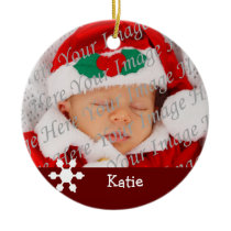 Baby's 2nd Christmas Red Snowflake Ornament