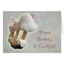 Baby's Fifth Birthday Mushroom Playground Cards