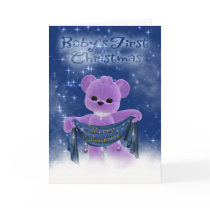 Baby's First Christmas Card With Cute Little Bear