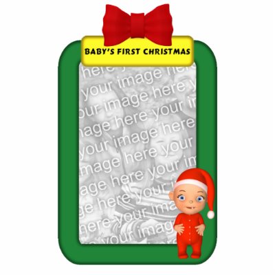 Baby's First Christmas Custom Photo Ornament Photo Cut Outs by mariannegilliand