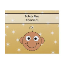 Baby's First Christmas. Dark Skin. On Gold Colour. Flyer