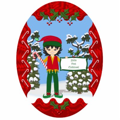 Baby's First Christmas Elf Photo Sculpture by KirstenEdwards