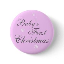 Baby's First Christmas (girl) - Button