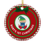 Babys First Christmas Holiday Elf Personalized Christmas Tree Ornaments