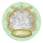 Baby's First Christmas Light Green Plaid stickers