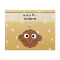 Baby's First Christmas. On Gold Colour Background. Flyers