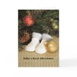 Baby's First Christmas, Ornaments, Booties Greeting Cards