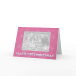 Baby's First Christmas Photo Card Template Pink