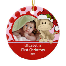 Babys First Christmas Photo Ornament Monkey